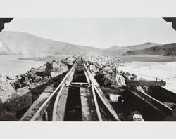 Construction of the jetty at the mouth of the Russian River at Jenner, California, October 10, 1933