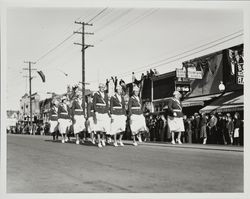 Unidentified group of women marching in an Armistice Day parade, Sebastopol