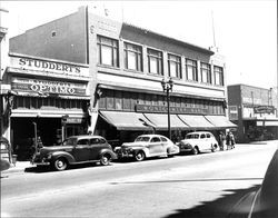 Main Street, at Western Avenue, looking east, Petaluma, California, about 1945