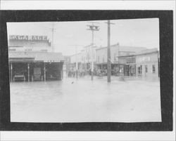 California Garage during a flood, Petaluma, California, 1912