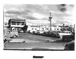 Parking lot on Keller Street behind Mattei Brothers, Petaluma, California, about 1937