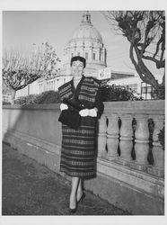 Helen Putnam near the Civic Center, San Francisco, California, 1956