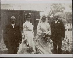 Bridal party at wedding in, Dixon, California, between 1890 and 1900