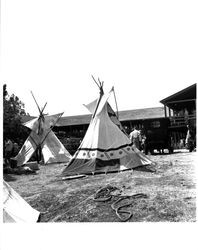 Tepees displayed at the Old Adobe Fiesta, Petaluma, California, about 1964