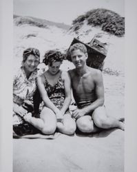 Volkerts and Harold R. Evans at the beach, Sonoma County, California, about 1940