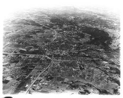 High altitude aerial view of Santa Rosa, California, 1965