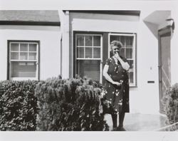 Janet McGregor standing in front of 815 Beaver Street, Santa Rosa, California, about 1953