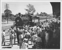 Passengers boarding the Super Skunk, Willits, California, July 9, 1965