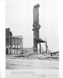 Ruins of a four-story block on Market Street after the fire