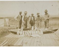 Petaluma Sportsman Club members with their catch, Petaluma, California, about 1920