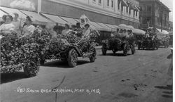 Santa Rosa Carnival, May 4, 1912--cars on 4th Street