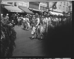 Marching units of women and girls in the Rose Parade