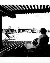 Pool and clubhouse at Valle Vista Mobilehome Park, Santa Rosa, California, 1971