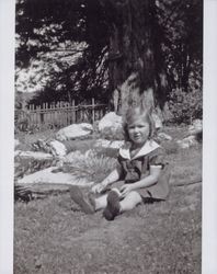 Jacquelyn Travis as a young girl, Forestville, California, about 1938