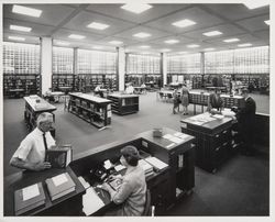 Librarians at work on the reference desk, Santa Rsoa