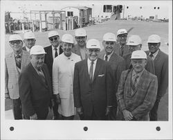 Helen Putnam with a group of mayors at the Queen Mary in Long Beach, California, 1970