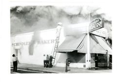 Fire at Schindler's Bakery, Petaluma, California June 21, 1942