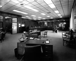 Interior views of the Healdsburg branch of the First National Bank, Healdsburg, California, 1969