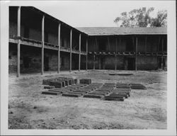 Making adobe bricks at Petaluma's Old Adobe, Petaluma, California, 1964