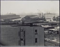 Waterfront view of Pier 34 terminal, San Francisco, California, 1920s