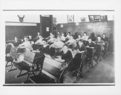 8th grade class at St. Vincent's Academy, Petaluma, California, June 13, 1906