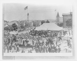 Laying cornerstone for new library, Petaluma, California, June 10, 1904