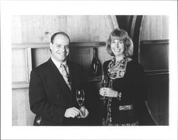 Judy Jordan and Oded Shakked at Jordan Sparkling Wine Company, Healdsburg, California, about 2001