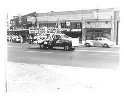 Warehouse Union float in Labor Day Parade, Petaluma, California, September 1, 1947