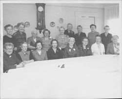 Reunion of pre-1937 Petaluma teachers, Petaluma, California, 1957