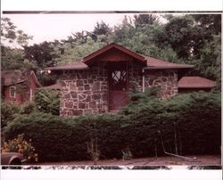 Stone building and wood frame house at 100 Valparaiso Street, Cotati, California, about 2006