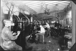 Four workmen at Petaluma Incubator Company