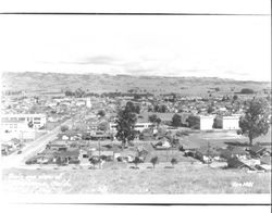 Birds-eye view of Petaluma, California looking east from behind Petaluma High School, 1935