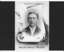 Portrait of Jacob Henry Nissen taken on Isle of Fohr, Denmark, about 1891