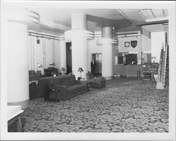 Santa Rosa Hotel lobby, Santa Rosa, California, 1952