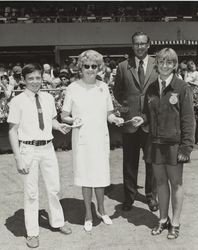 Annette Lawson and others at the Sonoma County Fair, Santa Rosa, California, 1973