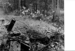 Remains of the New England Hotel dining room after a train jumped the track