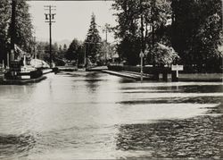 Hulbert Creek in Guerneville, California, overflowing its banks, 1940