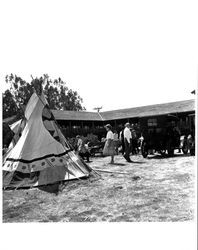 Tepees displayed at the Old Adobe Fiesta, Petaluma, California, about 1964