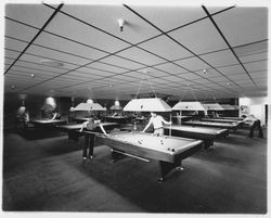 Billiard players at Star Skate World, 2075 Occidental Road, Santa Rosa, California, in 1978