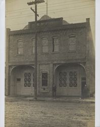 Exterior of the Santa Rosa Fire Department, 500 block of Fifth Street, Santa Rosa, California, between 1900 and 1905