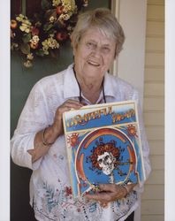 Irma Burnett with a Grateful Dead album, Petaluma, California, 2008