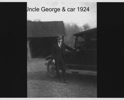 George Nissen with his car, Sonoma County, California, 1924