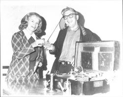 Toasting with General Mariano Vallejo's antique crystal collection, Petaluma, California, 1973