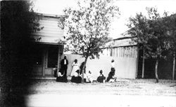 Indian Funeral in front of Geyserville Mortuary