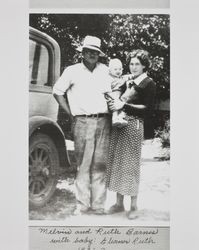 Melvin and Ruth Barnes with baby Eleanor Ruth, photographed in 1936 or 1937