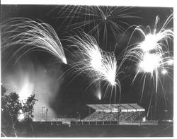 Fireworks at Kenilworth Park, Petaluma, California, about 1956