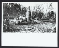 Logging with a steam donkey engine near Thorpe's Mill