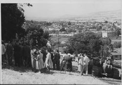 Crowd gathered for the ground breaking of Hillcrest Hospital, Petaluma, California, Jun. 15, 1955