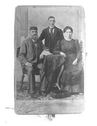 Cabinet card portrait of a family from the studio or L. V. Wirschikonski, Riga, Latvia, Imperial Russia, 1890s