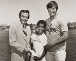 Attendees of the Redcoats Santa Rosa Sports Banquet Weekend, at the Santa Rosa High School campus, Santa Rosa, California, 1976